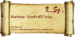 Karkus Szofrónia névjegykártya